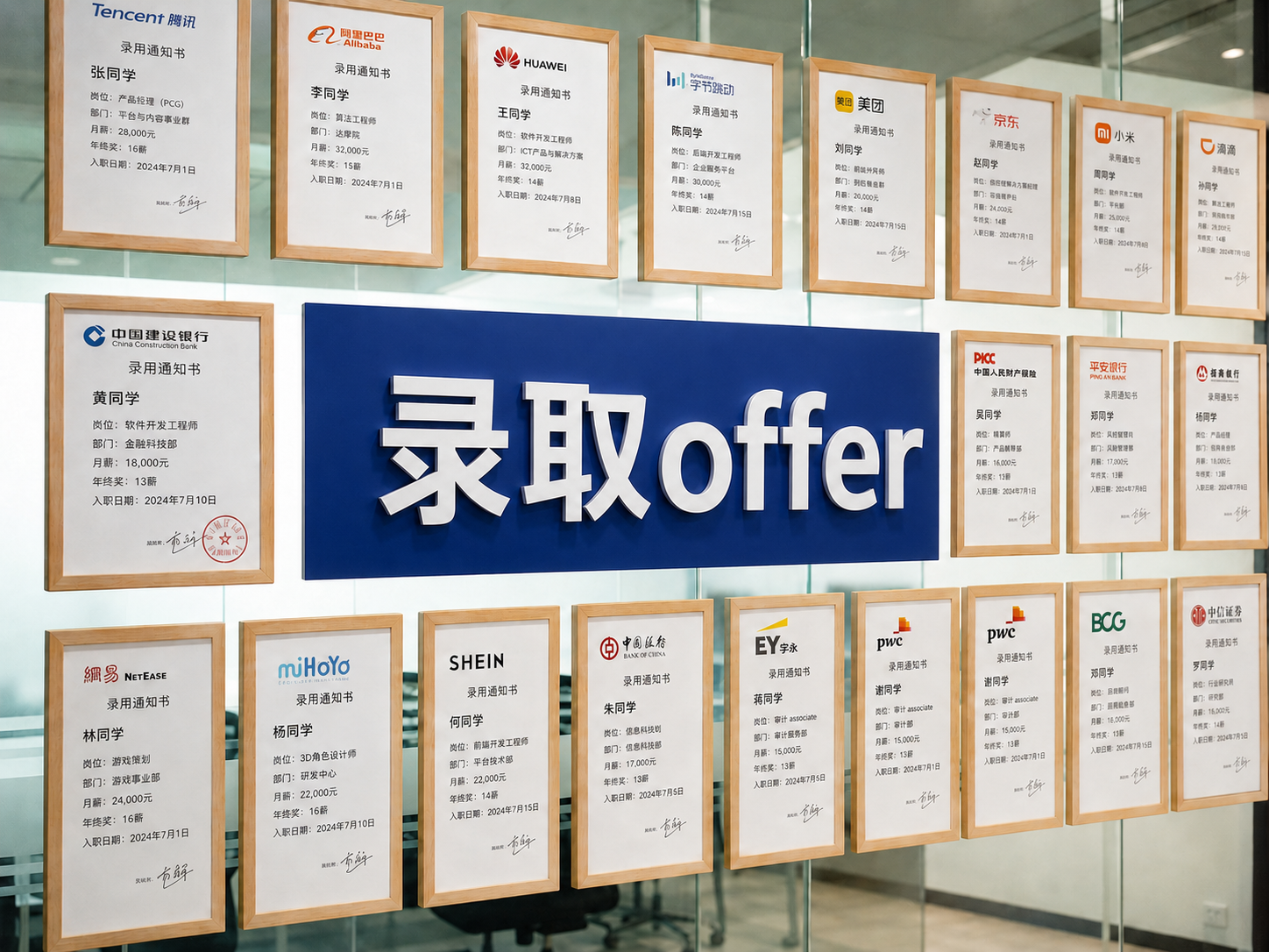 稻课 Offer 墙